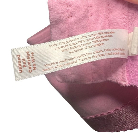 Cacique Lane Bryant Size 54B Unlined Full Coverage No Wire Light Pink Bra - Picture 9 of 10